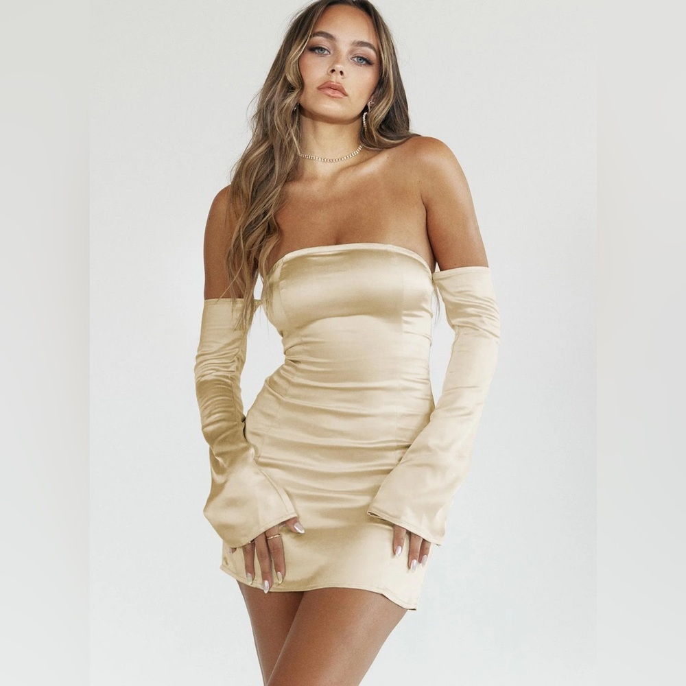 NWT Princess Polly Amalea Mini Dress - Champagne